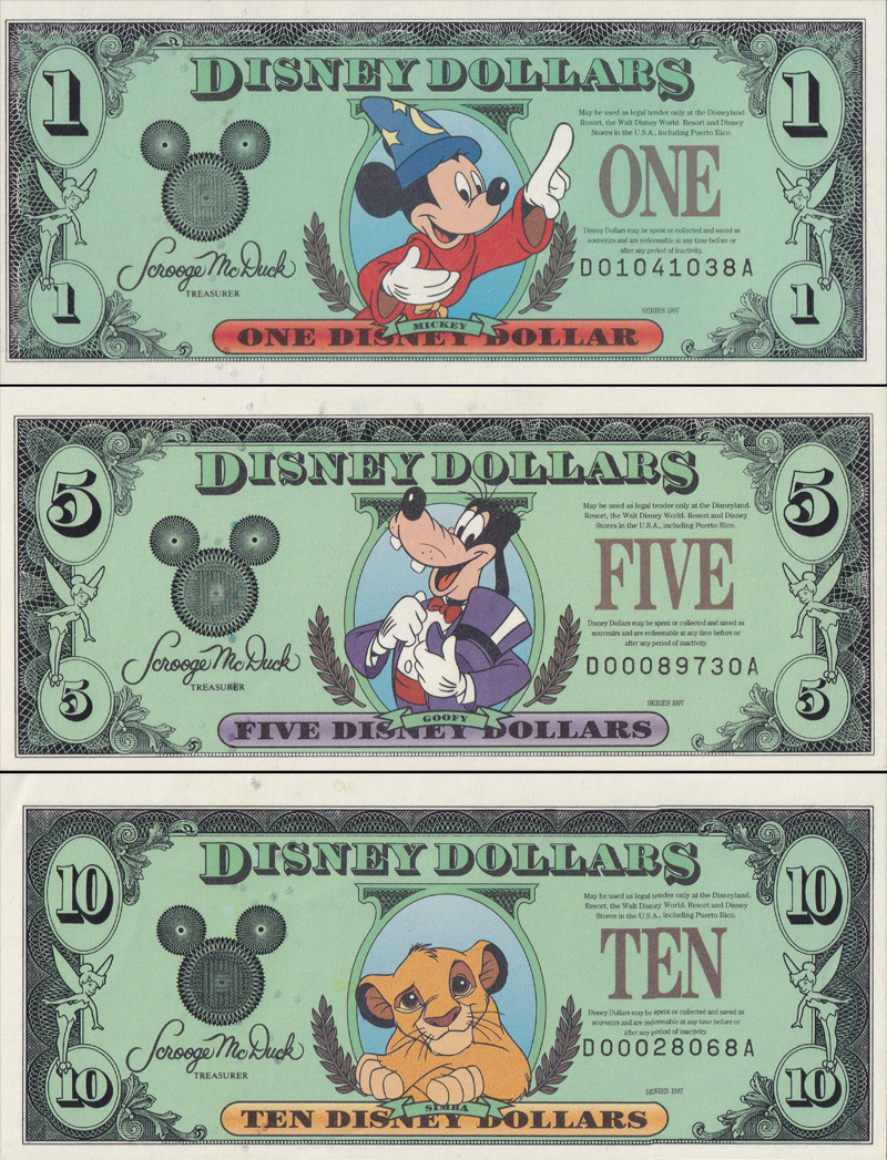 WDW25周年記念デザイン紙幣