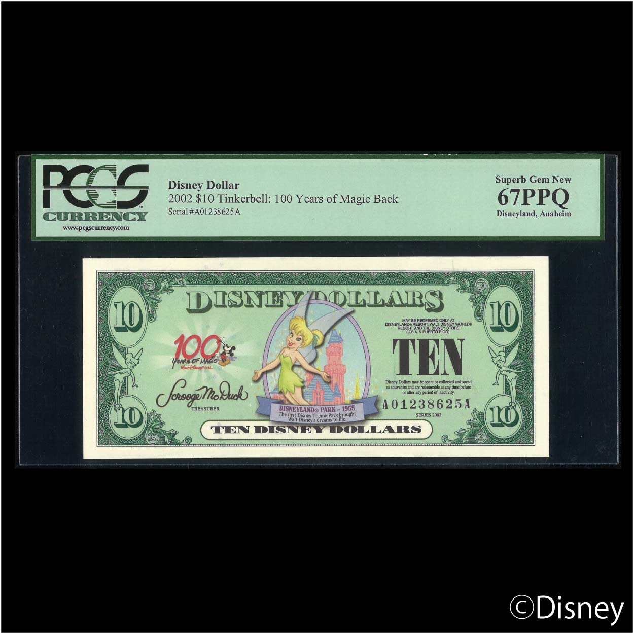 2002 $10 Tinkerbell R-79 PCGS 67PPQ