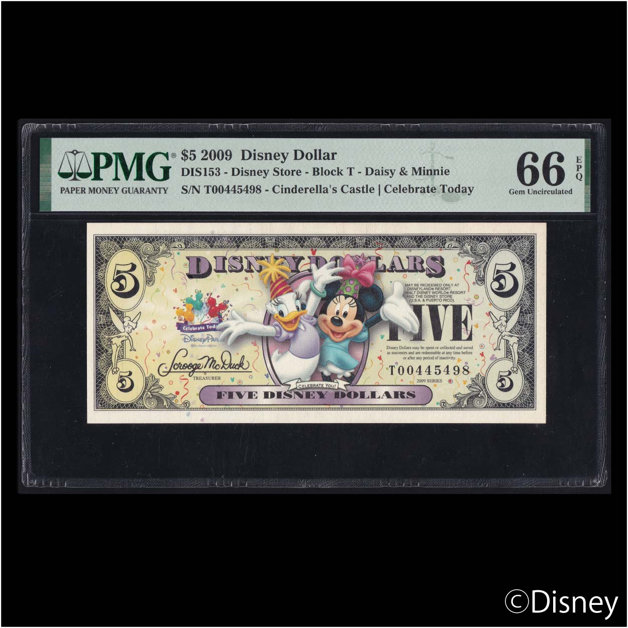 2009 $5 Celebrate Today DIS153 PMG 66EPQ