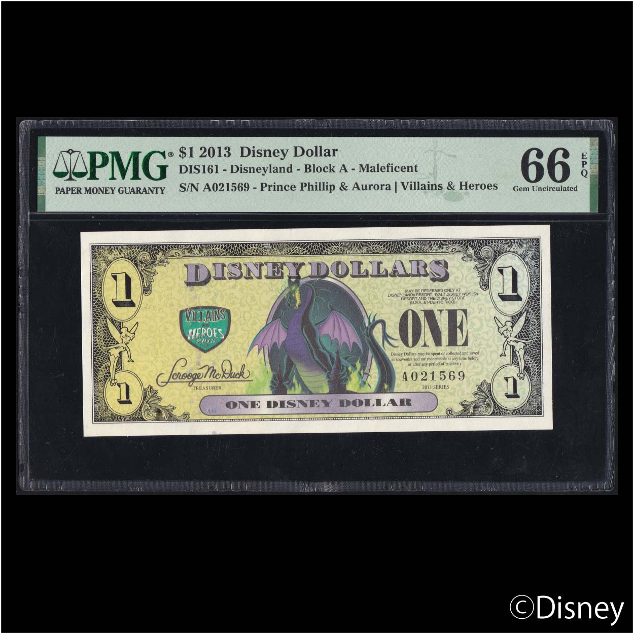 2013 $1 Maleficent DIS161 PMG 66EPQ