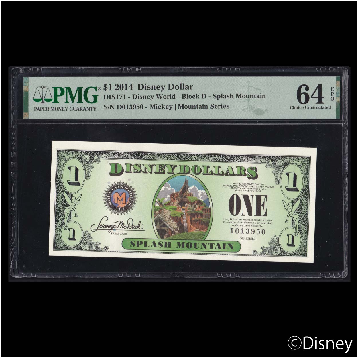 2014 $1 Mickey DIS171 PMG 64EPQ
