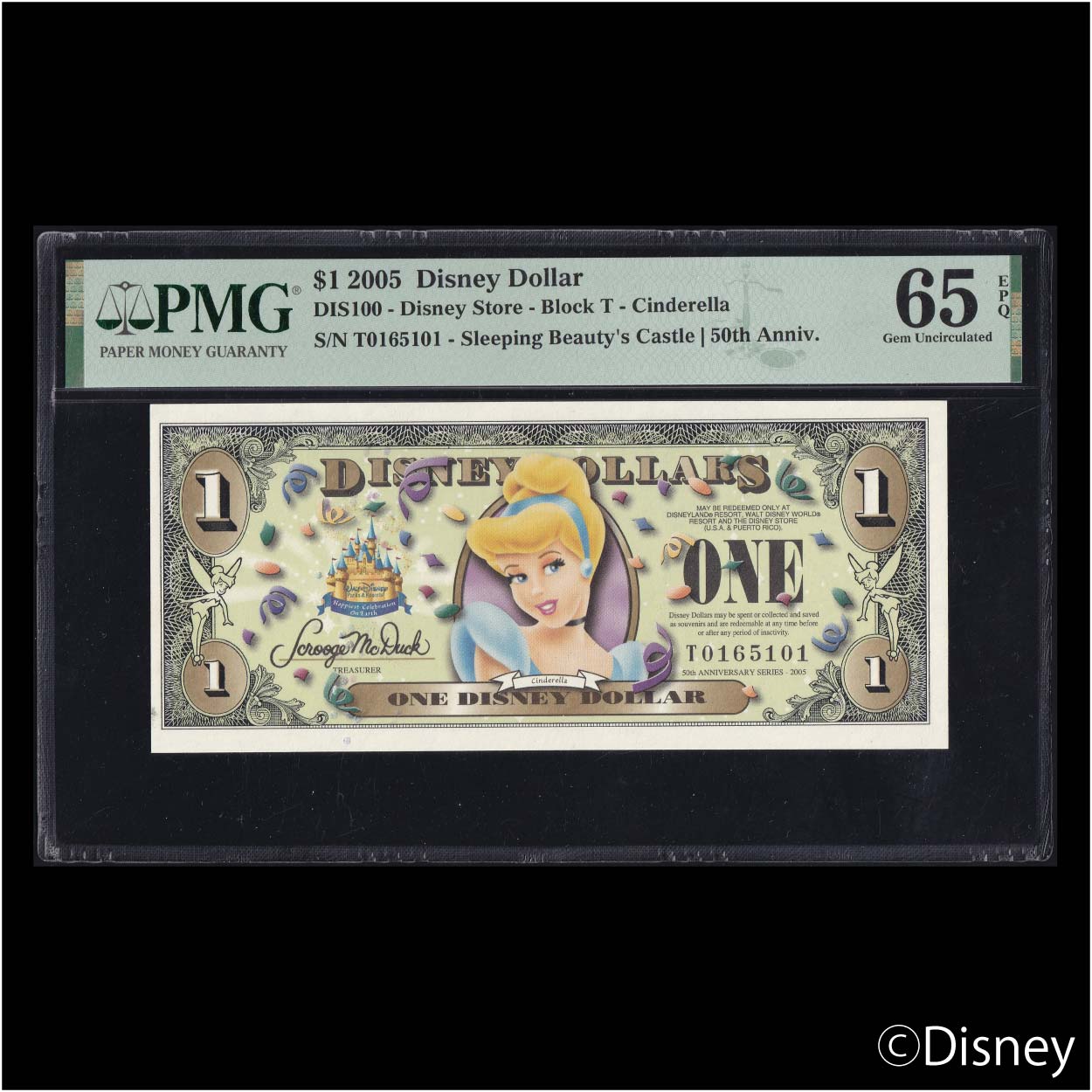 2005 $1 Cinderella DIS100 PMG 65EPQ
