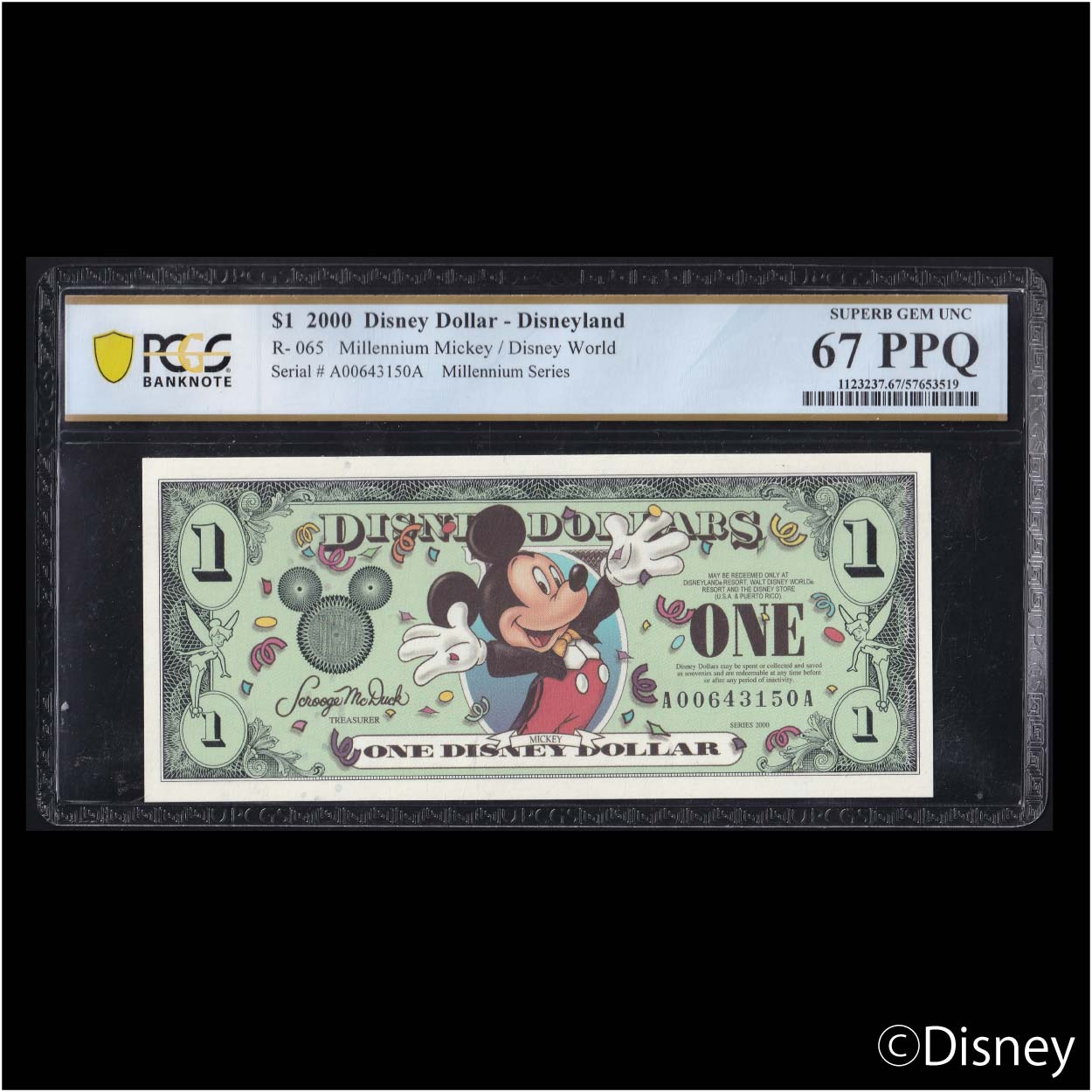 2000 $1 Mickey R-65 PCGS67PPQ