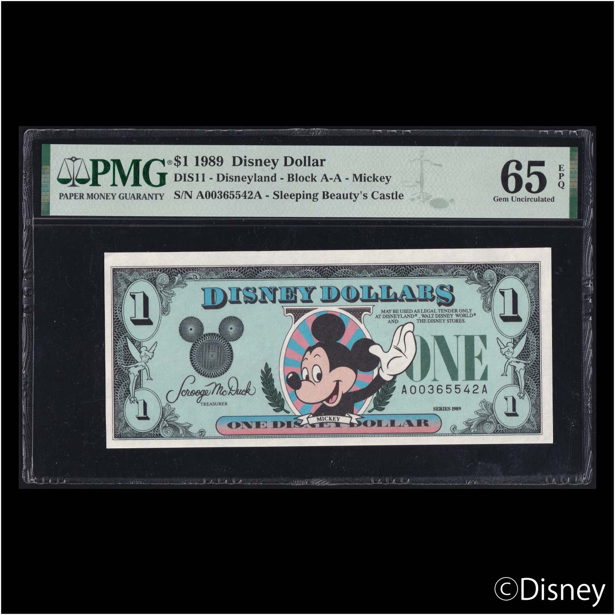 1989 $1 Mickey DIS11 PMG65