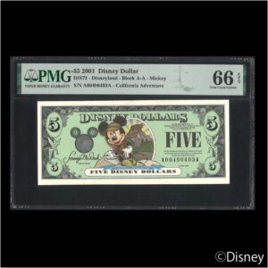 2001 $5 Mickey DIS72 PMG 66EPQ