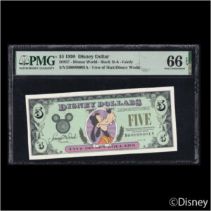 1998 $5 Goofy DIS57 PMG 66EPQ