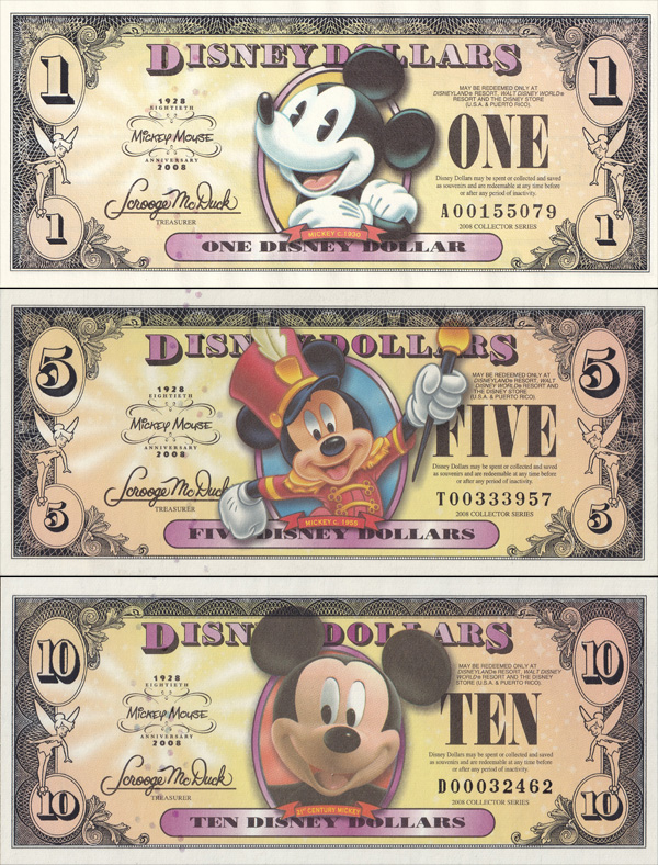 ディズニーダラー 2008年紙幣
